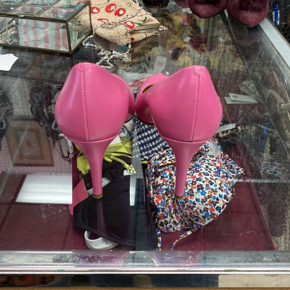 J Crew Pink Leather Heels - Sz 8 - Picture 4 of 7